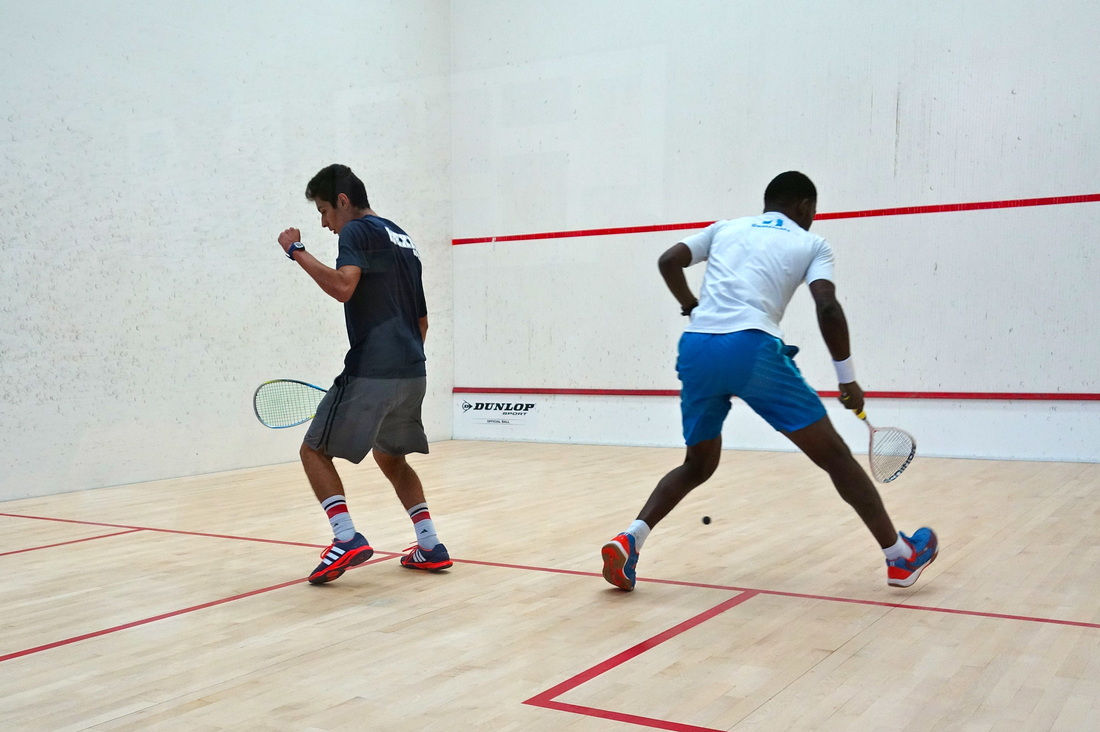 Kiva Club Open, Sept. 17, 2015. Juan Gomez Dominguez upset Babatunde Ajagbe in the main draw's first round.