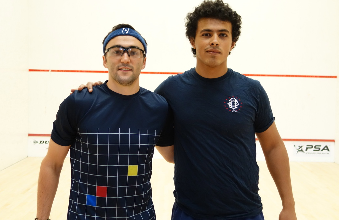 Kiva Club Open, Sept. 19, 2015. No. 1 seed Chris Hanson, left, beat unseeded Ahmad Alzabidi to reach the finals.