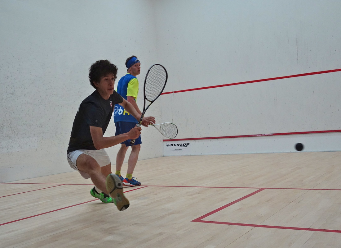 Kiva Club Open main draw, Sept. 17, 2015. Jesus Camacho, left, beat Fred Reid in three quick games.