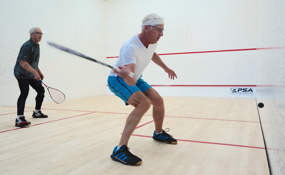Kiva Club Open qualifying, Sept. 15, 2015. Tom Abrams, right, defeated Walter Burke.